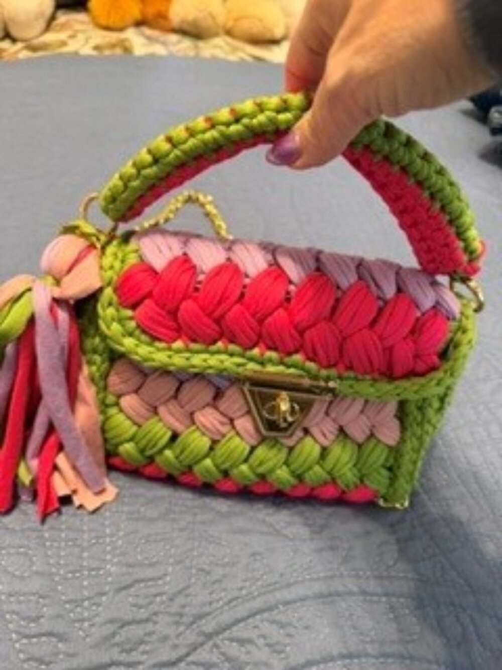 Women's Handwoven Tote Bags Chunky Yarn Crochet Crossbody Shoulder Bag